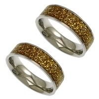 Enamel Stainless Steel Finger Ring, colorful powder US Ring 