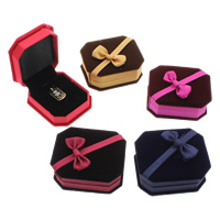 Velvet Pendant Box, Velveteen, with Cardboard & Nylon, Octagon 