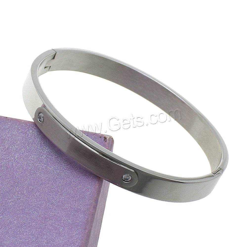 Brazalete del acero inoxidable, chapado, diverso tamaño para la opción & micro arcilla de zirconia cúbica, más colores para la opción, Vendido por UD