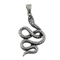 Stainless Steel Animal Pendants, 316L Stainless Steel, Snake, blacken Approx 