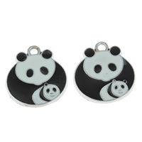 Zinc Alloy Enamel Pendants, Panda Approx 2mm 