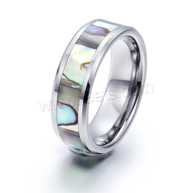 Hombres de acero de tungsteno anillo en granel, con resina, cáscara de imitación & diverso tamaño para la opción, color original, 8x28mm, Vendido por UD