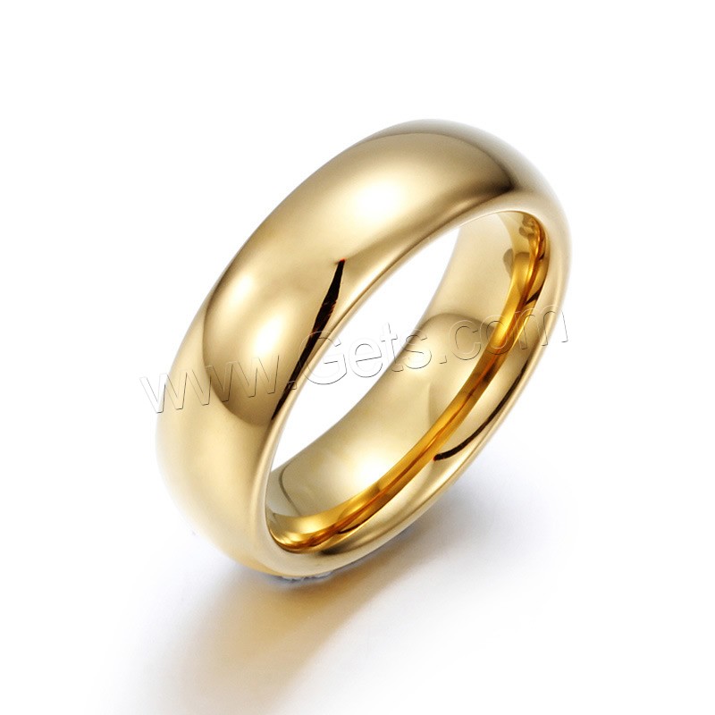 Bague en acier tungsten en vrac, Acier de tungstène, Plaqué d'or 18K, normes différentes pour le choix & pour homme, 8x22mm, Vendu par PC