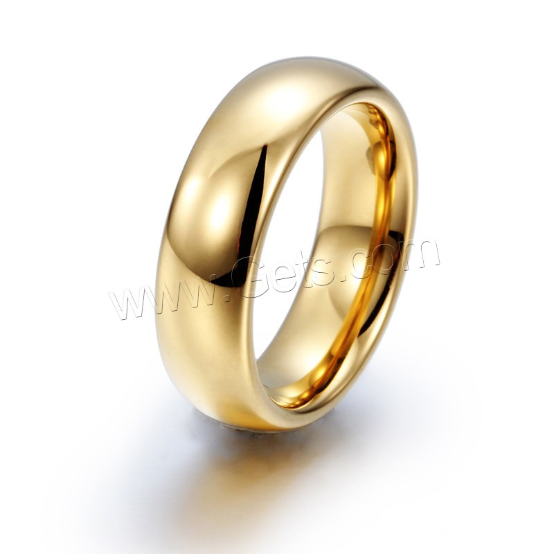 Hombres de acero de tungsteno anillo en granel, chapado en oro de 18 K, diverso tamaño para la opción & para hombre, 8x22mm, Vendido por UD