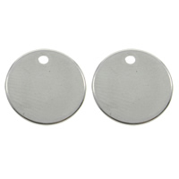 Stainless Steel Pendants, Flat Round, original color Approx 1mm 