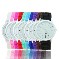 Reloj de Pulsera de mujeres, aleación de zinc, con Vidrio & silicona, movimiento chino, chapado, ajustable & para mujer & impermeable, más colores para la opción, 39x7mm,20mm, longitud:aproximado 9.1 Inch, Vendido por UD