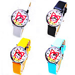 Women Wrist Watch, PU Leather, with Glass & Zinc Alloy, platinum color plated 29mm, 15mm Approx 8.8 Inch 