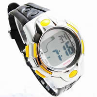 Dive Watch, Zinc Alloy, with Glass & Silicone & Plastic, platinum color plated, 40mm, 20mm Approx 9 Inch 