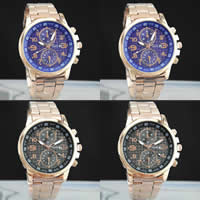 Men Wrist Watch, Stainless Steel, with zinc alloy dial & Glass, plated, for man 42mm Approx 9.4 Inch 