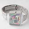 Women Wrist Watch, Zinc Alloy, with Glass, platinum color plated Inch 