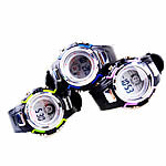 Reloj de buceo, aleación de zinc, con silicona, chapado en color de platina, LED, color mixto, libre de cadmio, 32mm, 20mm, longitud:aproximado 9.8 Inch, 50PCs/Bolsa, Vendido por Bolsa