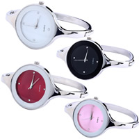 Reloj de Pulsera de mujeres, acero inoxidable, con dial de aleación de cinc & Vidrio, movimiento chino, chapado en color de platina, para mujer & con diamantes de imitación, más colores para la opción, 38mm, longitud:aproximado 6.6 Inch, Vendido por UD