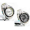 Men Wrist Watch, Zinc Alloy, with Glass, platinum color plated, for man 44mm, 22mm Approx 9 Inch 