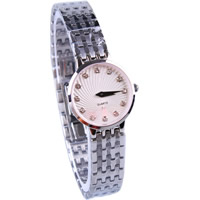 Women Wrist Watch, Zinc Alloy, with Glass, platinum color plated, for woman & with rhinestone, 25mm, 13mm Approx 7.8 Inch 