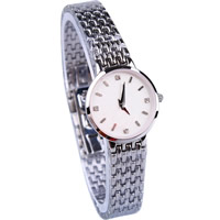 Bracelets de montre pour femmes, alliage de zinc, avec verre, Placage de couleur platine, avec strass, 25mm, 13mm Environ 7.8 pouce, Vendu par PC