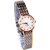 Bracelets de montre pour femmes, alliage de zinc, avec verre, Placage, avec strass, 25mm, 13mm Environ 7.8 pouce, Vendu par PC