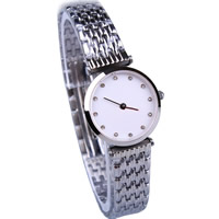 Bracelets de montre pour femmes, alliage de zinc, avec verre, Placage de couleur platine, avec strass, 25mm, 13mm Environ 7.8 pouce, Vendu par PC