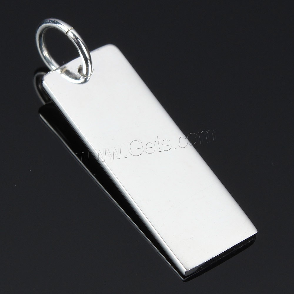 Label/tag en argent, argent sterling 925, rectangle, normes différentes pour le choix, Trou:Environ 4mm, Vendu par PC