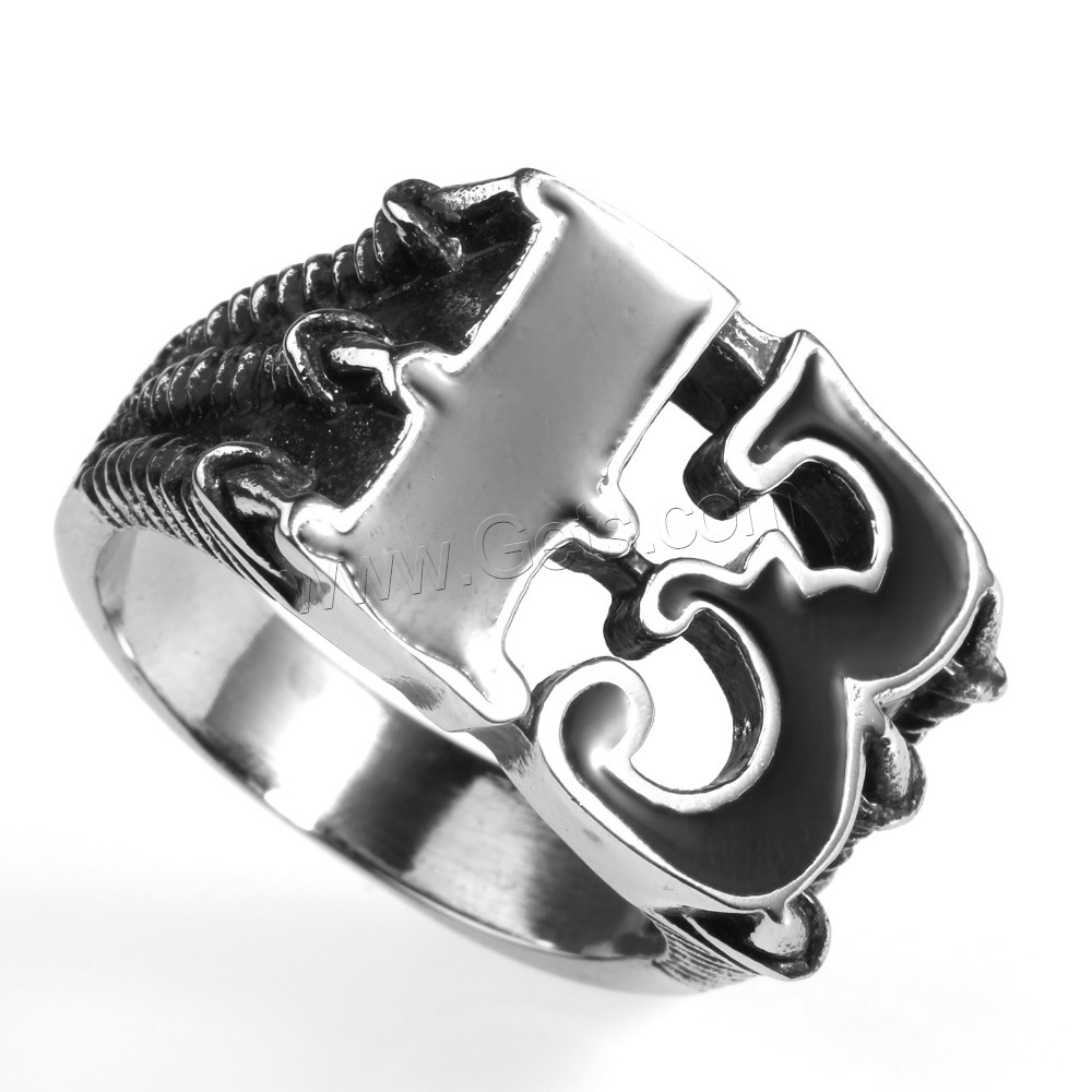 Anillo de dedo de acero inoxidable hombre, Partículas de acero, figura, chapado, diverso tamaño para la opción & esmalte & ennegrezca, más colores para la opción, Vendido por UD