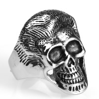 Anillo de dedo de acero inoxidable hombre, Partículas de acero, Calavera, diverso tamaño para la opción & ennegrezca, Vendido por UD