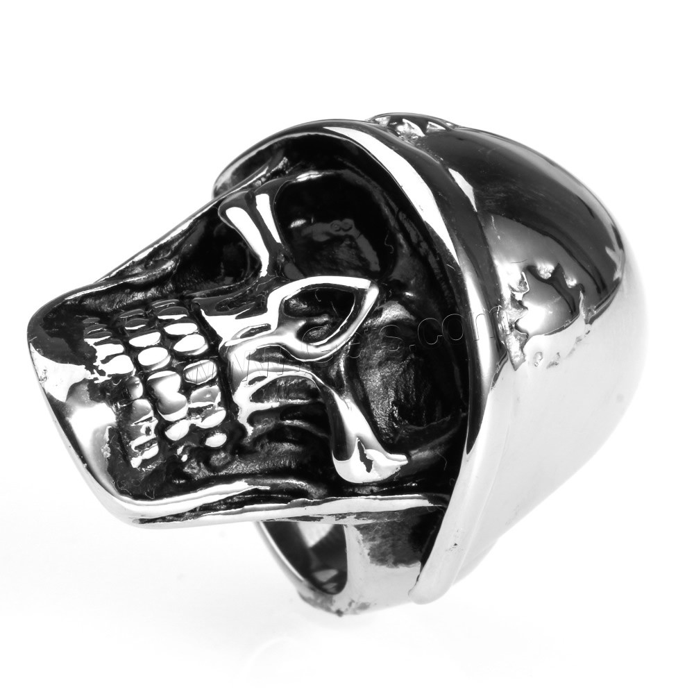 Anillo de dedo de acero inoxidable hombre, Partículas de acero, Calavera, diverso tamaño para la opción & ennegrezca, Vendido por UD