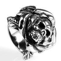 Anillo de dedo de acero inoxidable hombre, Partículas de acero, Calavera, diverso tamaño para la opción & ennegrezca, Vendido por UD