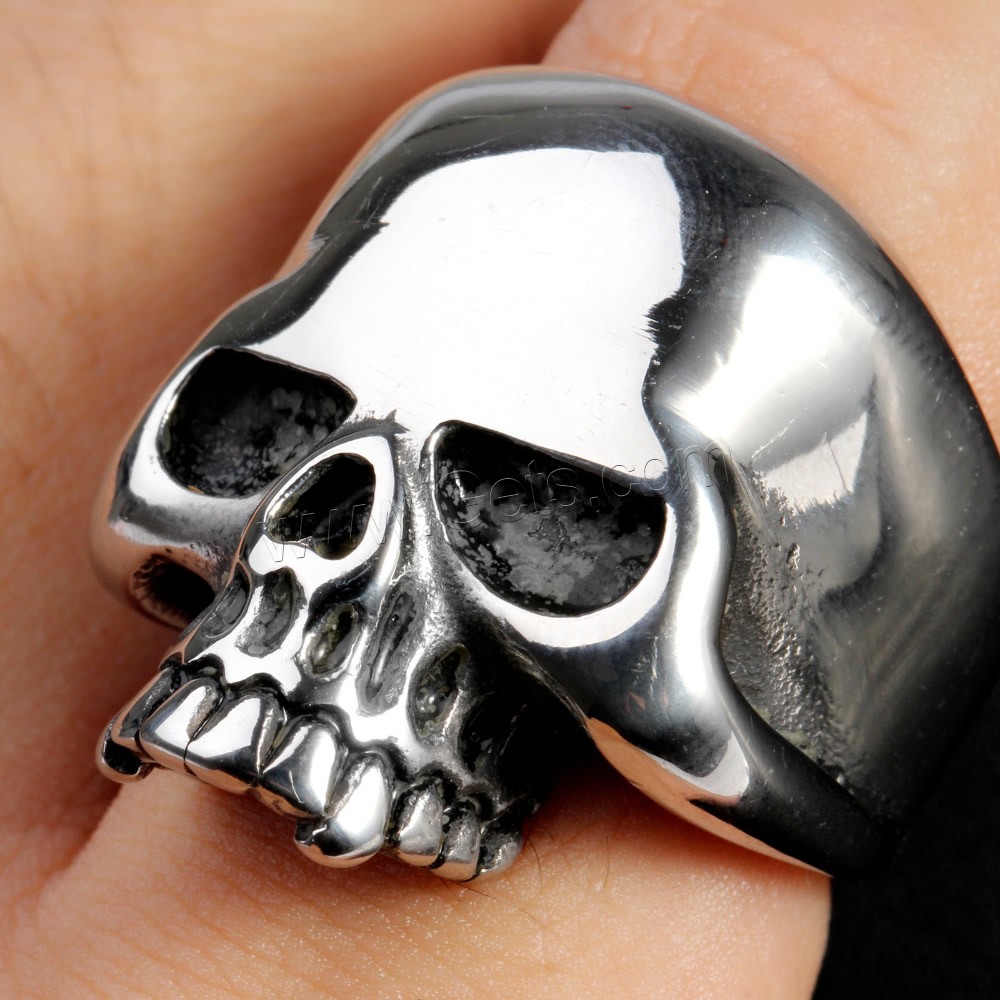 Anillo de dedo de acero inoxidable hombre, Partículas de acero, Calavera, diverso tamaño para la opción & ennegrezca, Vendido por UD