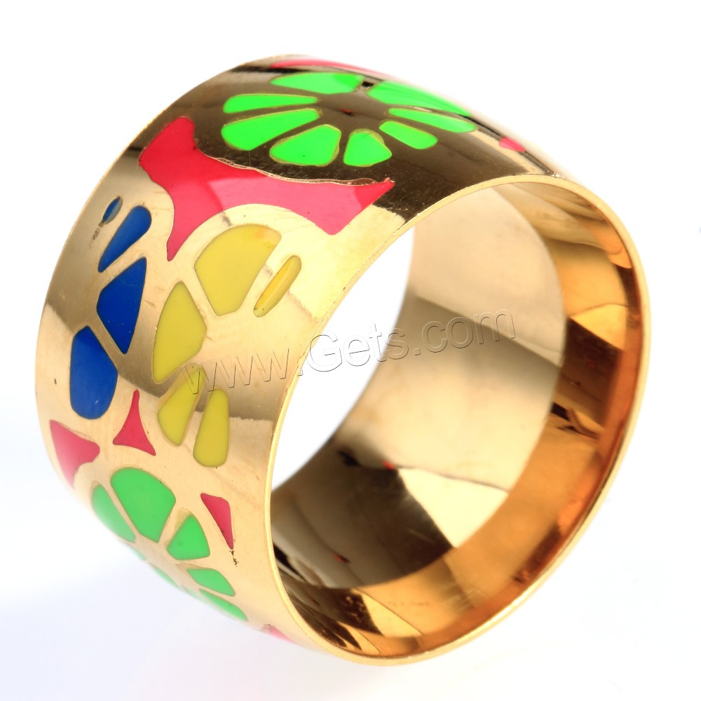 Anillo de dedo de acero Titanium de, Partículas de acero, chapado en color dorado, diverso tamaño para la opción & esmalte, Vendido por UD