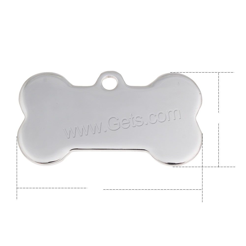 Stainless Steel Pendants, Dog Bone, different size for choice, original color, Hole:Approx 2.5mm, Sold By PC