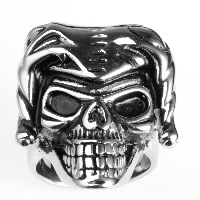 Men Stainless Steel Ring in Bulk, Titanium Steel, Skull & blacken 