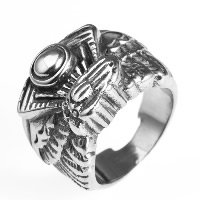 Men Stainless Steel Ring in Bulk, Titanium Steel & blacken 