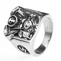 Men Stainless Steel Ring in Bulk, Titanium Steel & blacken 