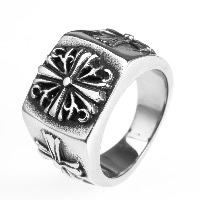 Men Stainless Steel Ring in Bulk, Titanium Steel & blacken 