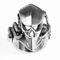 Men Stainless Steel Ring in Bulk, Titanium Steel, Skull & blacken 