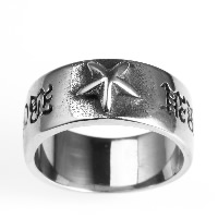 Men Stainless Steel Ring in Bulk, Titanium Steel & blacken 