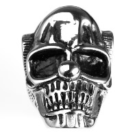 Men Stainless Steel Ring in Bulk, Titanium Steel, Skull & blacken 