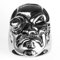 Men Stainless Steel Ring in Bulk, Titanium Steel, Skull & blacken 