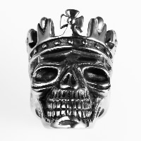 Men Stainless Steel Ring in Bulk, Titanium Steel, Skull & blacken 