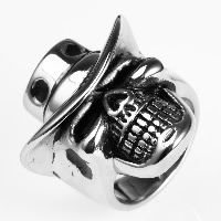 Men Stainless Steel Ring in Bulk, Titanium Steel, Skull & blacken 