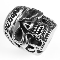 Men Stainless Steel Ring in Bulk, Titanium Steel, Skull & blacken 