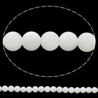 Abalorios de Nácar Blanca Natural, Esférico, 4mm, agujero:aproximado 0.8mm, longitud:aproximado 15 Inch, aproximado 73PCs/Sarta, Vendido por Sarta