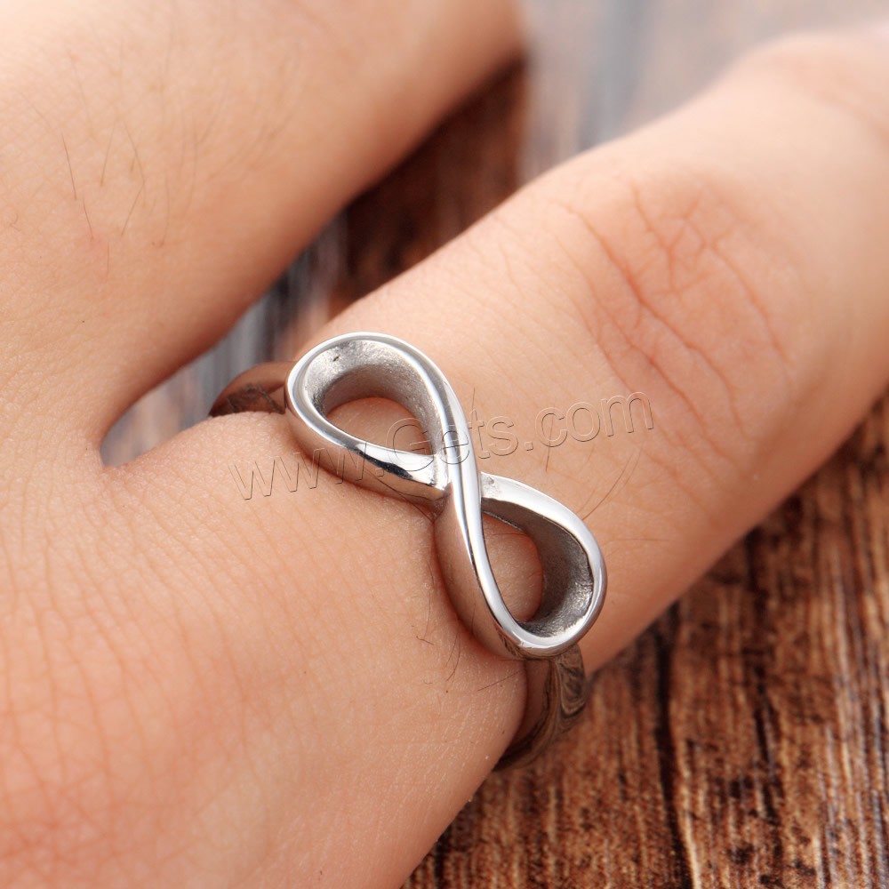 Anillo de dedo de acero Titanium de, Partículas de acero, Infinito, diverso tamaño para la opción, color original, Vendido por UD