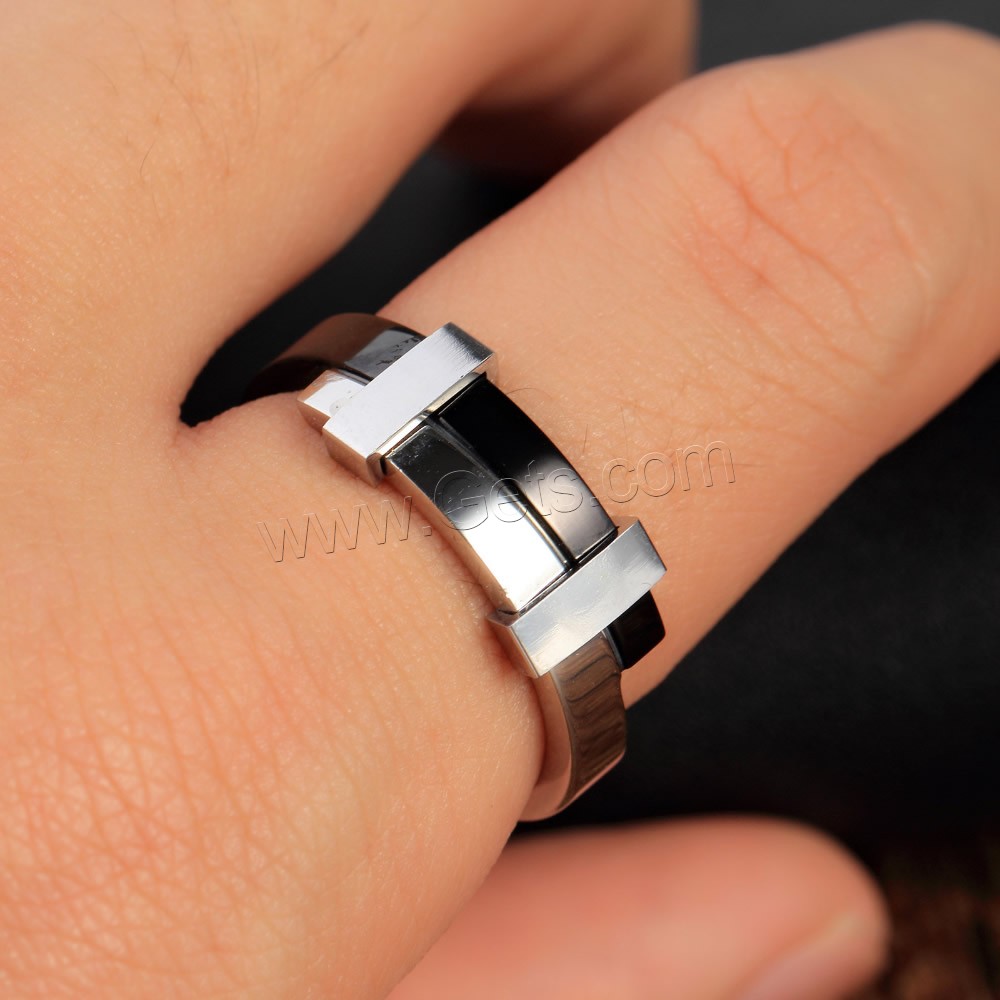 Men Stainless Steel Ring in Bulk, Titanium Steel, plated, different size for choice & two tone, Sold By PC