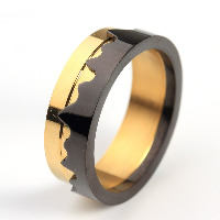 Men Stainless Steel Ring in Bulk, Titanium Steel, plated & two tone 