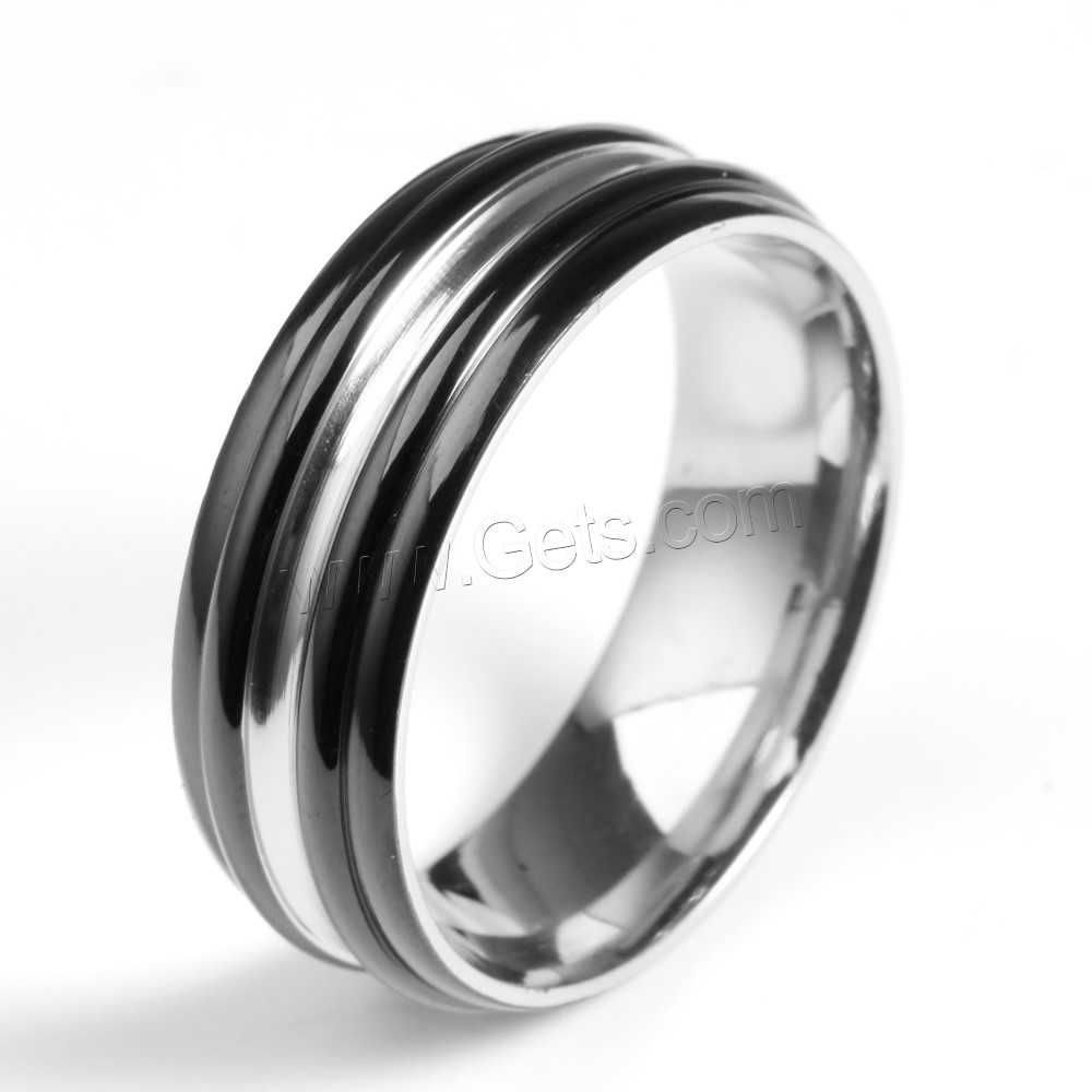 Titanium Steel Finger Ring, plated, different size for choice & two tone, Sold By PC