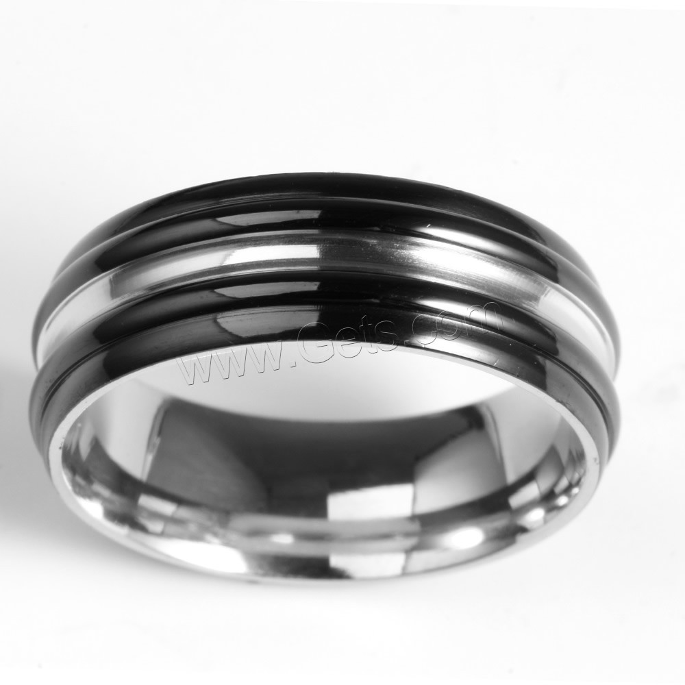 Titanium Steel Finger Ring, plated, different size for choice & two tone, Sold By PC