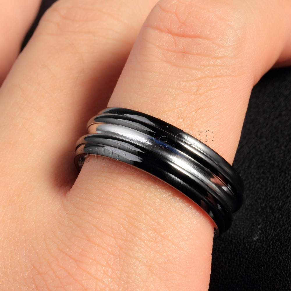 Titanium Steel Finger Ring, plated, different size for choice & two tone, Sold By PC