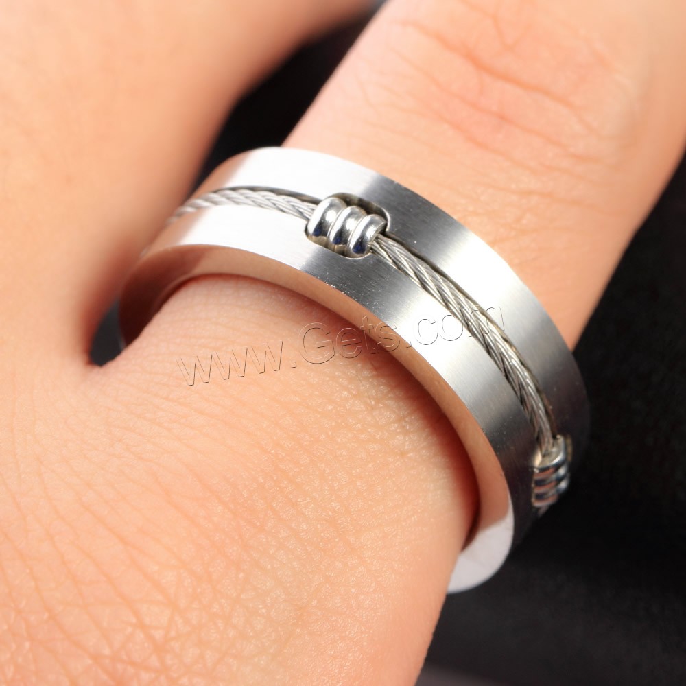 Titanium Steel Finger Ring, different size for choice, original color, Sold By PC