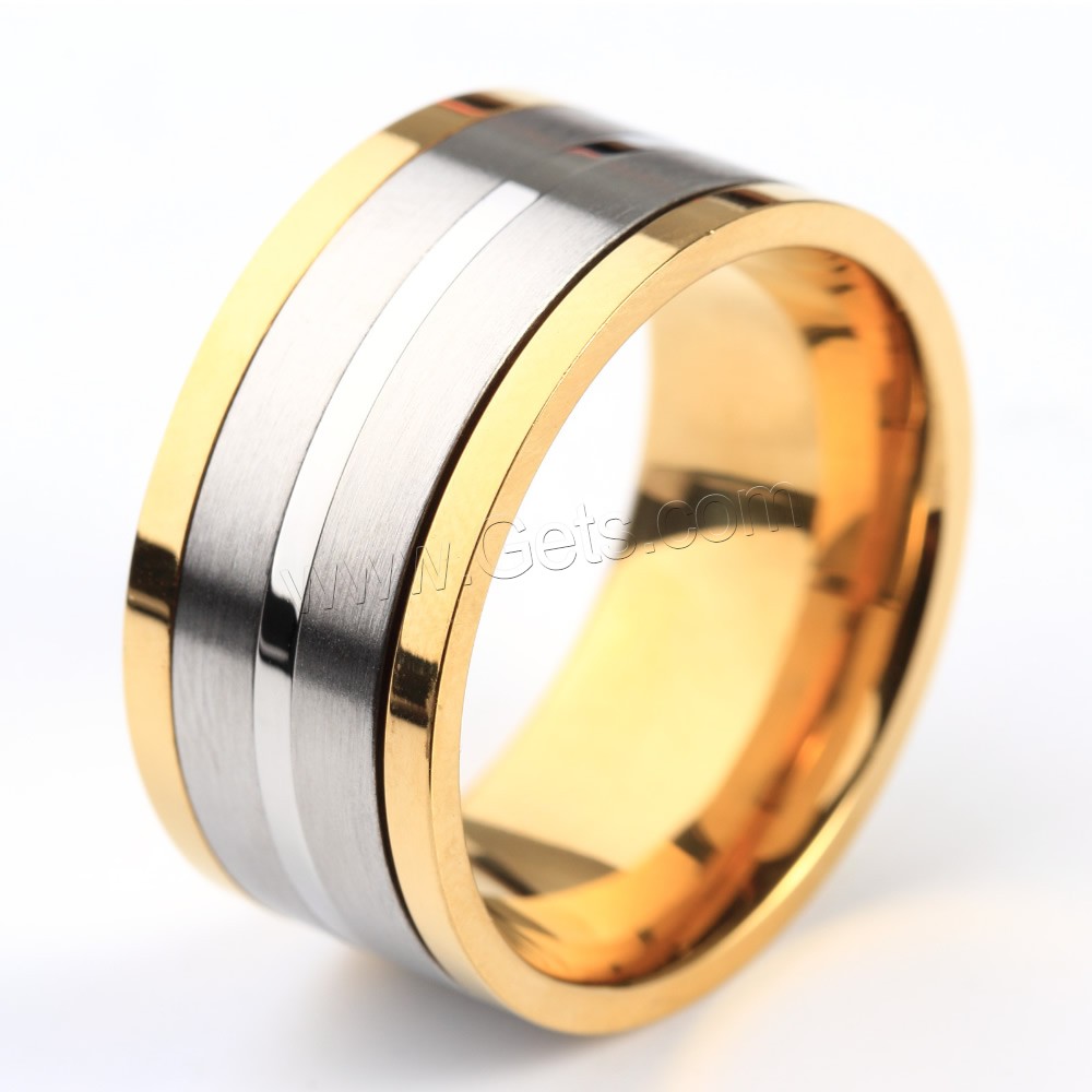 Titanium Steel Finger Ring, plated, different size for choice & two tone, Sold By PC