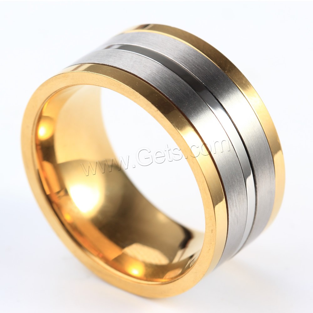 Titanium Steel Finger Ring, plated, different size for choice & two tone, Sold By PC